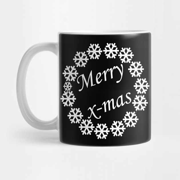 Merry X-mas Typography Design - Black and White by art-by-shadab